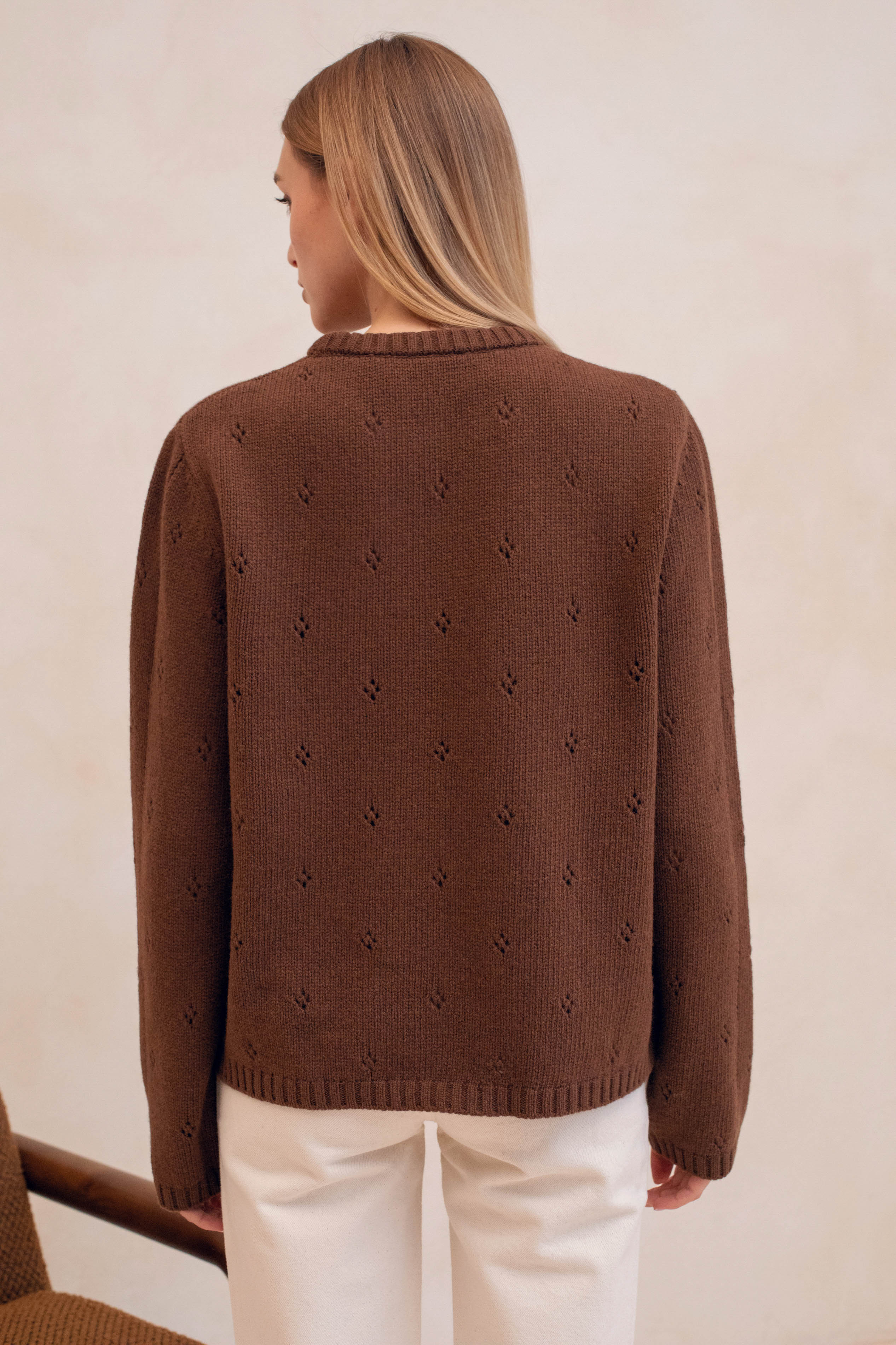 Le Vivaldi Knitted Sweater - Medium Brown