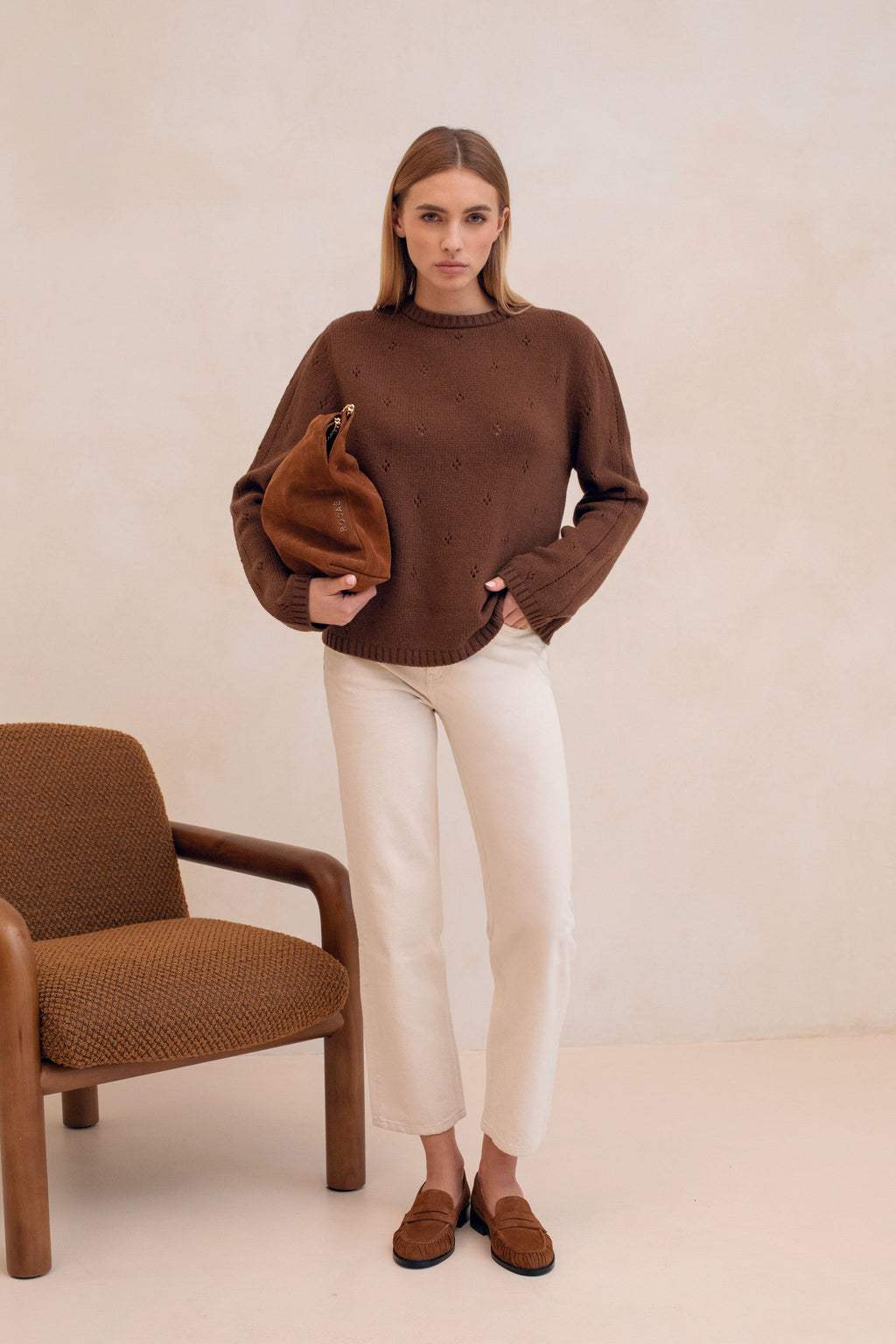 Le Vivaldi Knitted Sweater - Medium Brown