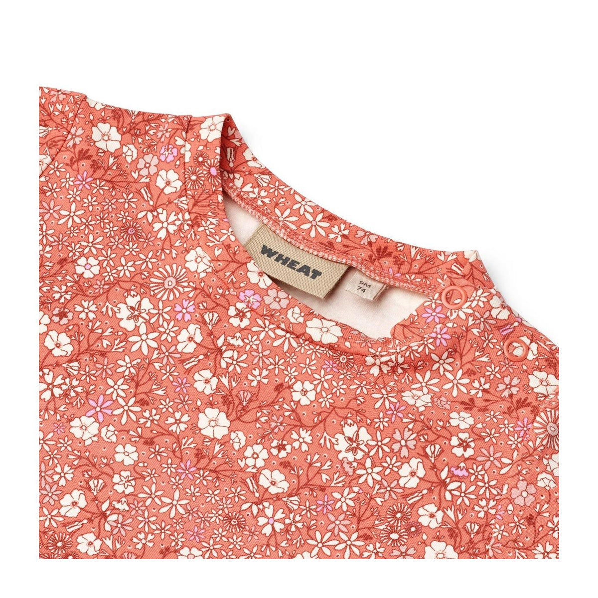 Vestido de punto de manga larga Sessa - Flores coral - Niña
