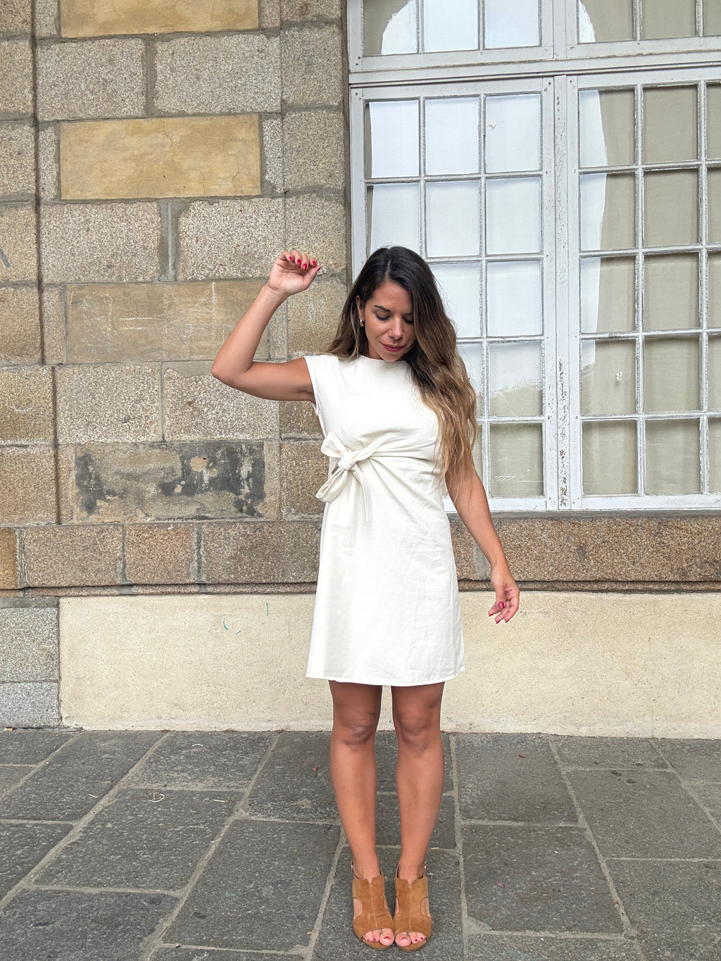 Robe courte Carlota beige