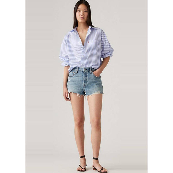 Levi's 501 High-Rise Denim Shorts Blue