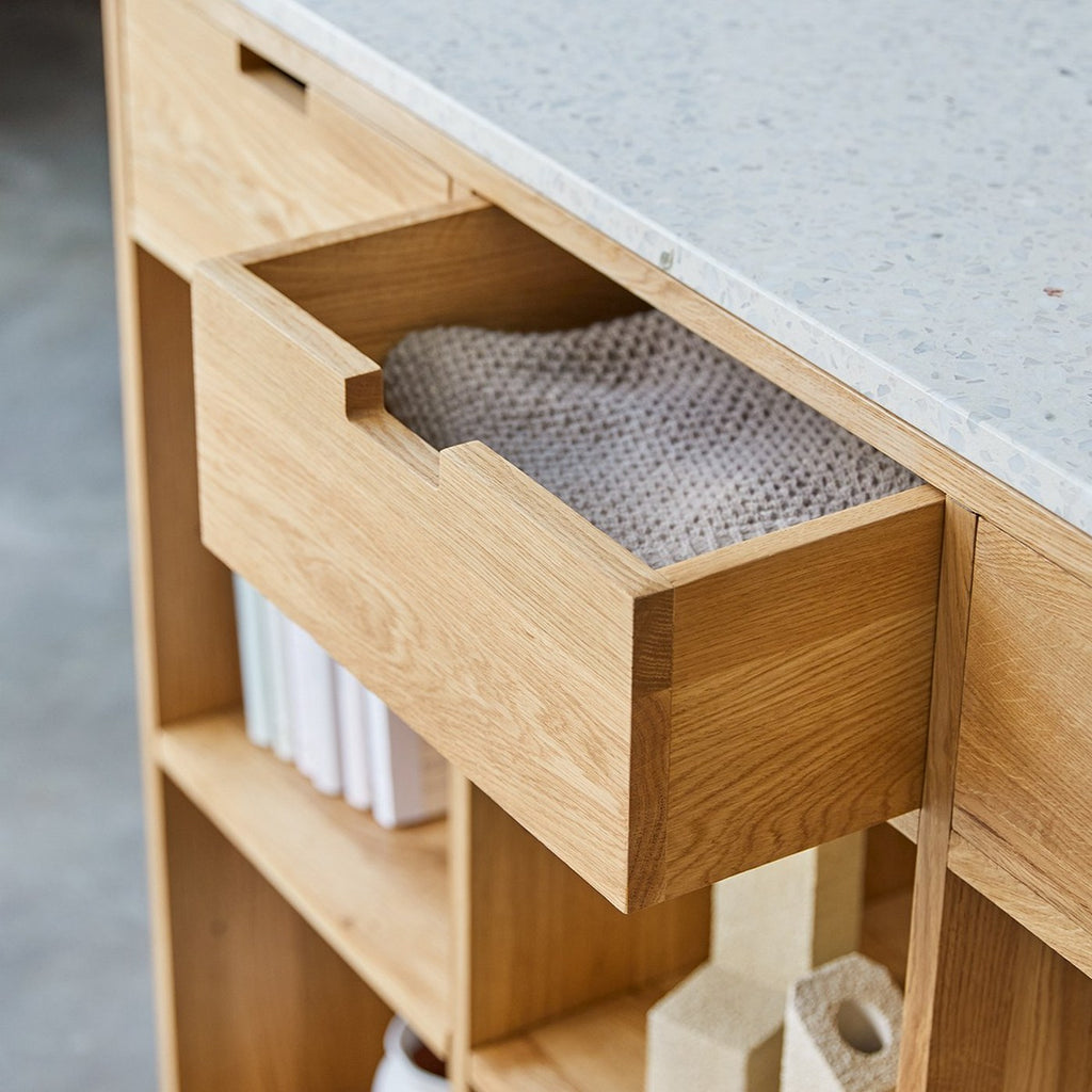 Miho - Bibliothèque Basse - Chêne - Blanc