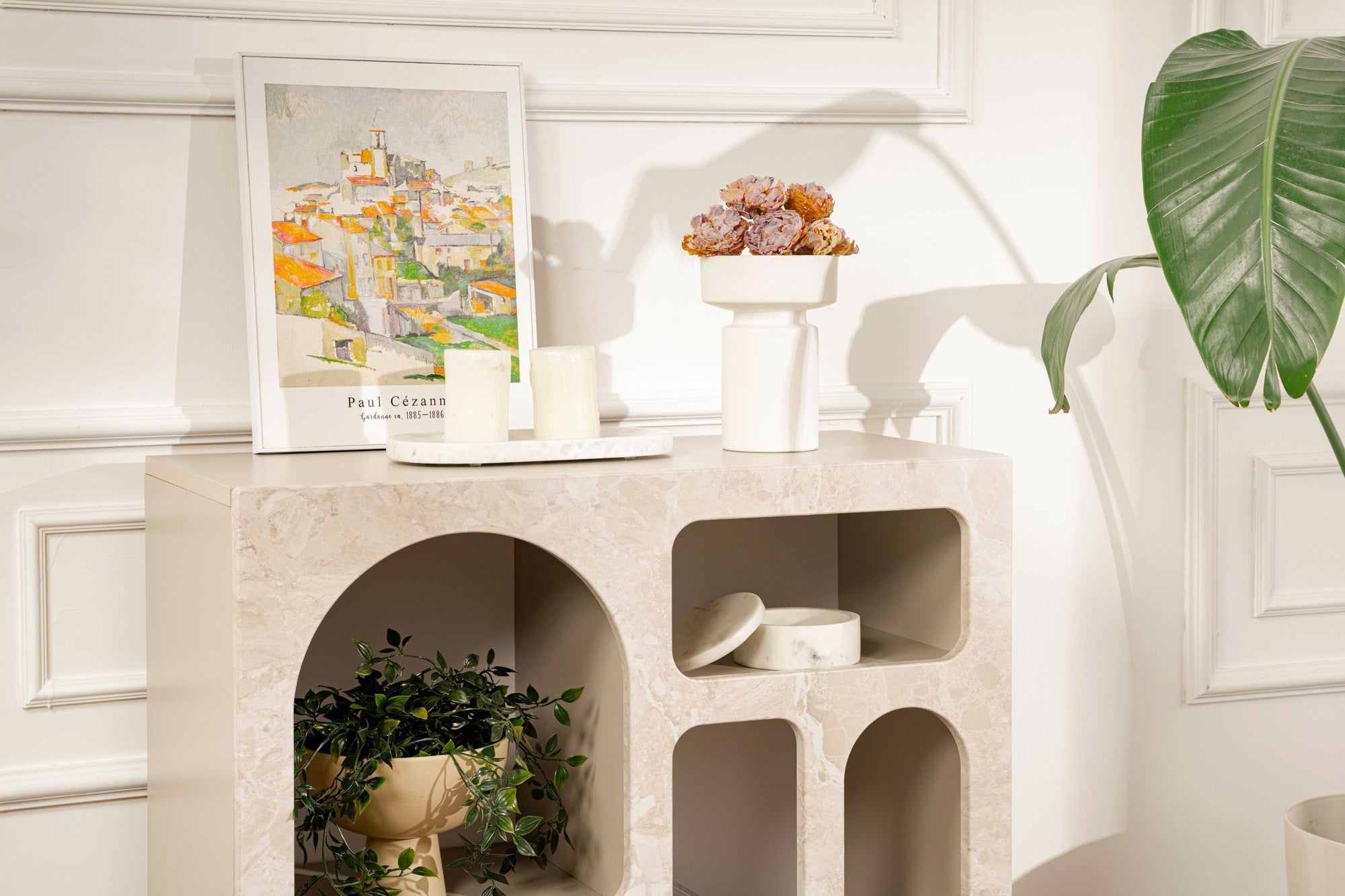 Lessa - Console Table - Travertine
