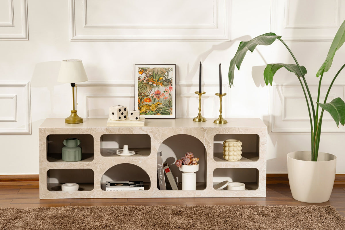 Ferlis - Console Table - Travertine