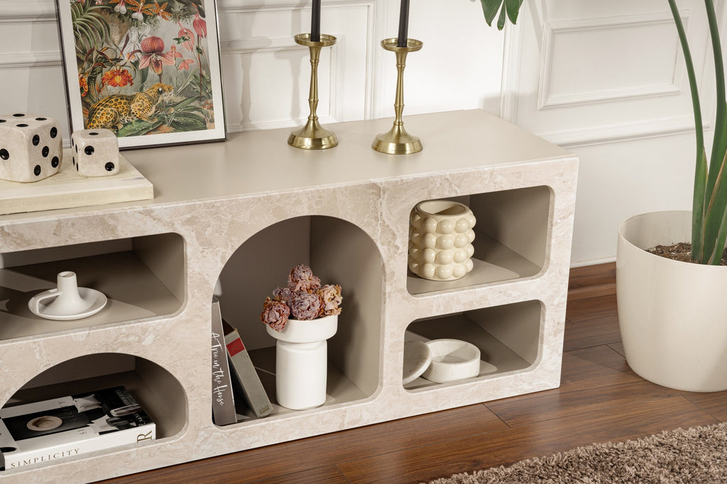 Ferlis - Console Table - Travertine