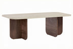Akira - Coffee Table - Travertine/Venezia Walnut