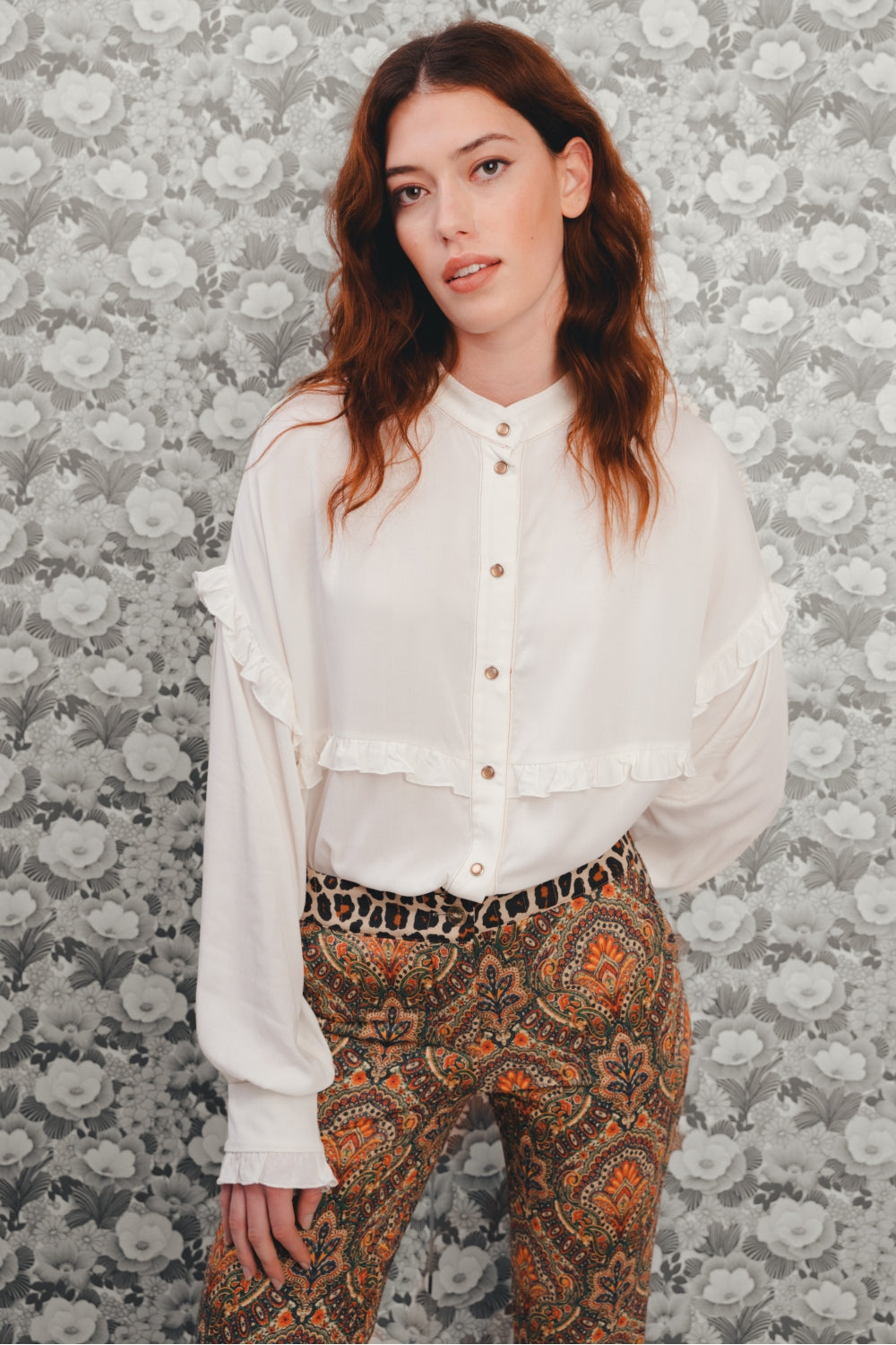 The Vintage White Plain Fiona Shirt
