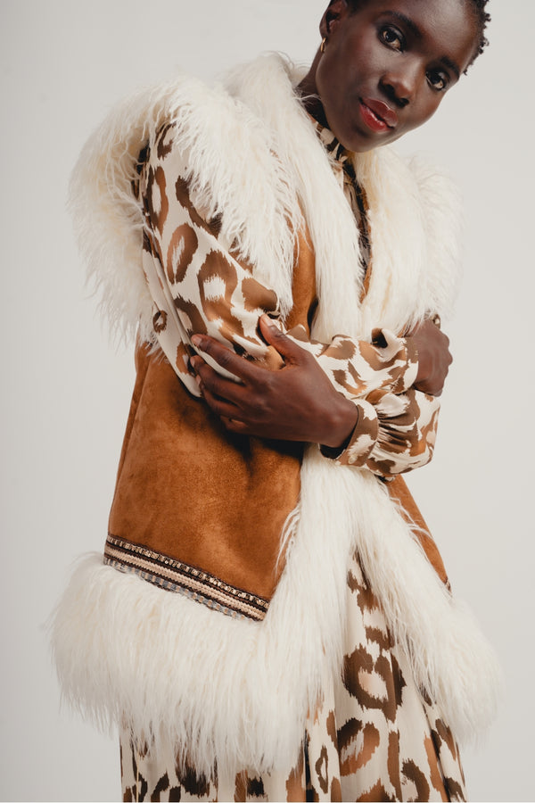 La Veste Aretha Folk Effet Daim