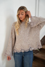 Maglione Ricamato Claire - Taupe