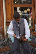 Arsène Vichy Blue Sleeveless Vest