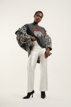 Pantalones con efecto de piel y metal plateado The Rodney