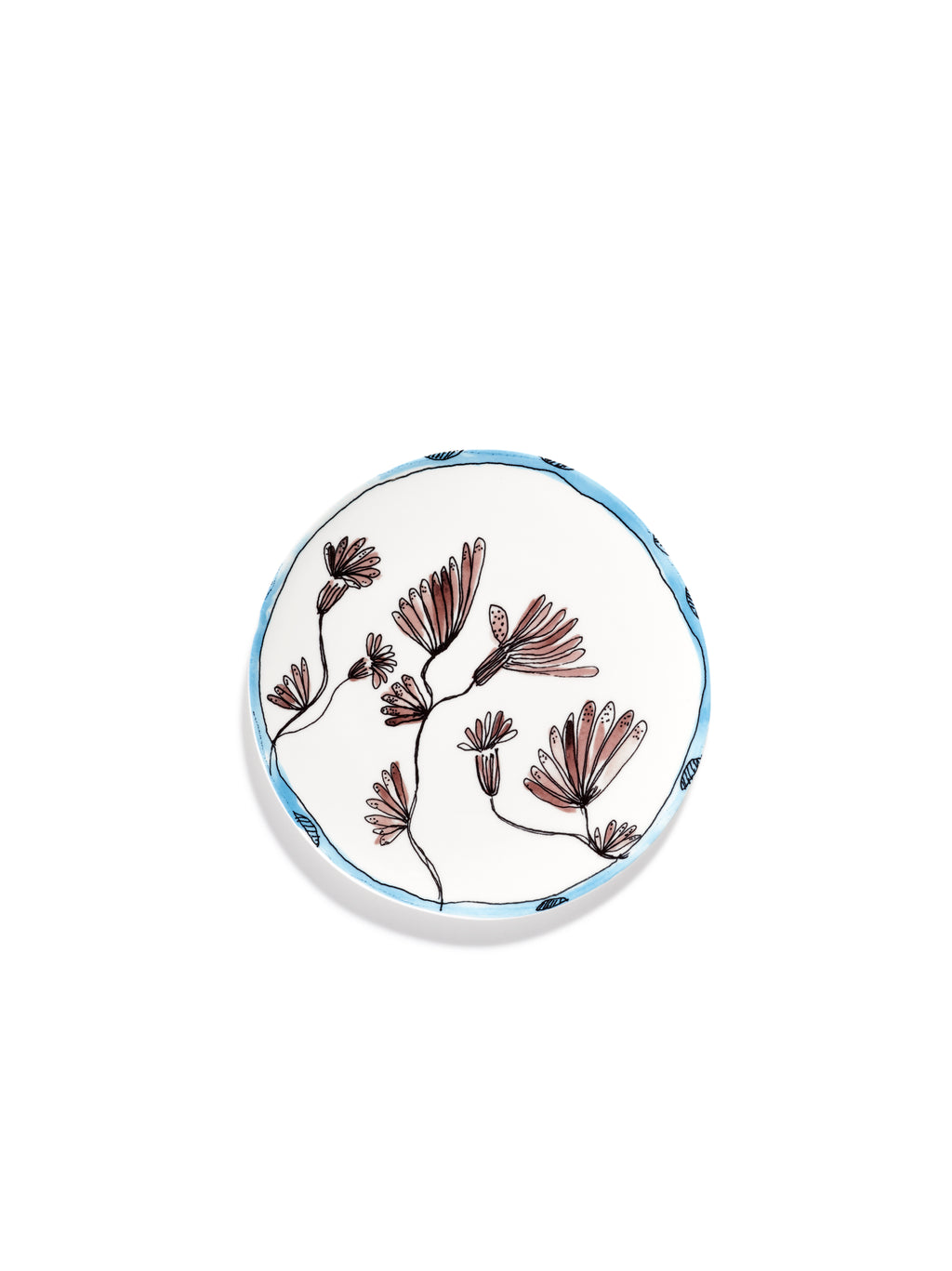 Midnight Flowers - Sæt Med 2 Tallerkener - S - Bone China-Porcelæn - Camelia Aubergine