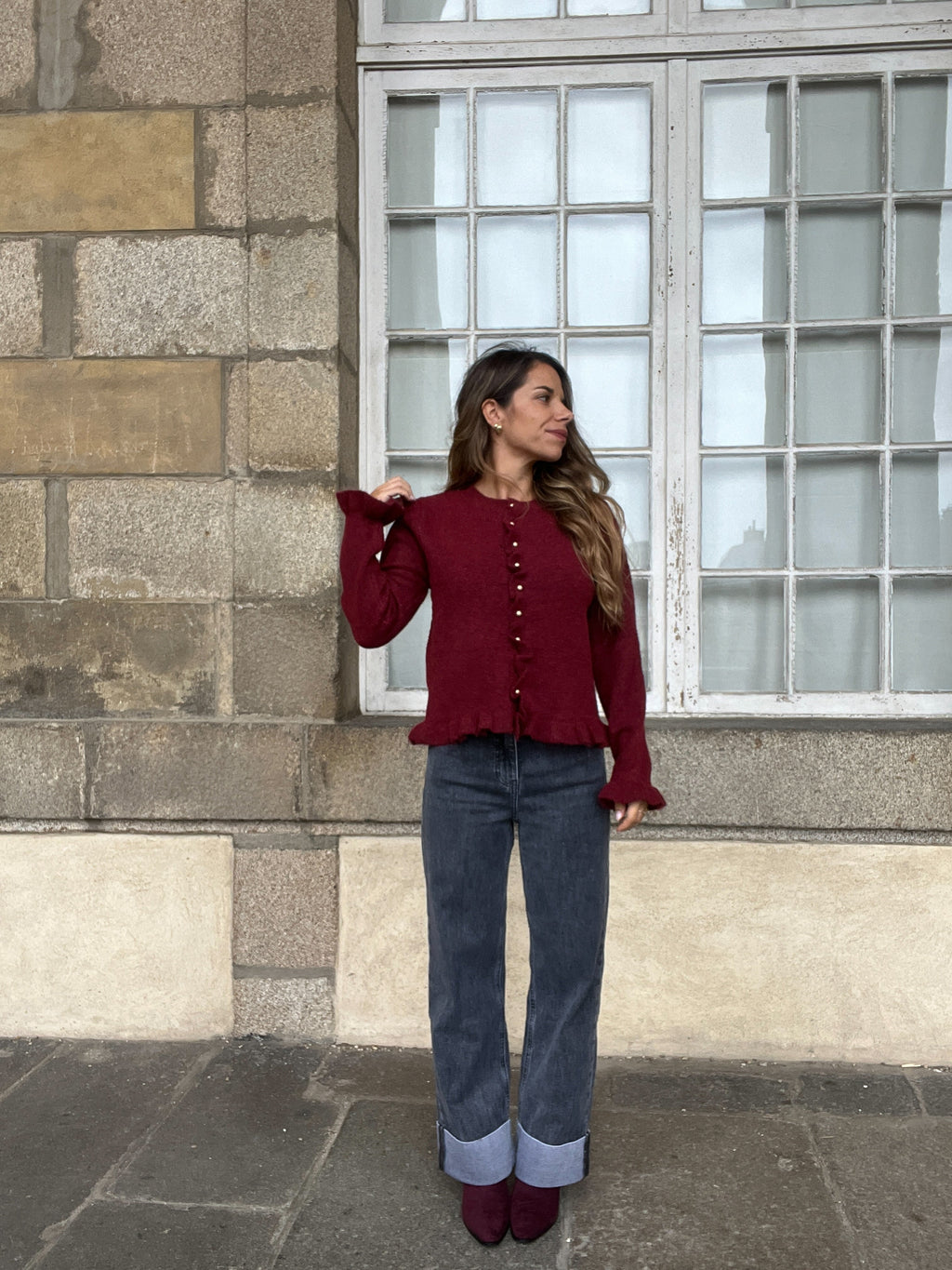Maxine Burgundy Cardigan