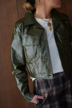 Scarlett Vinyl Jacket Khaki