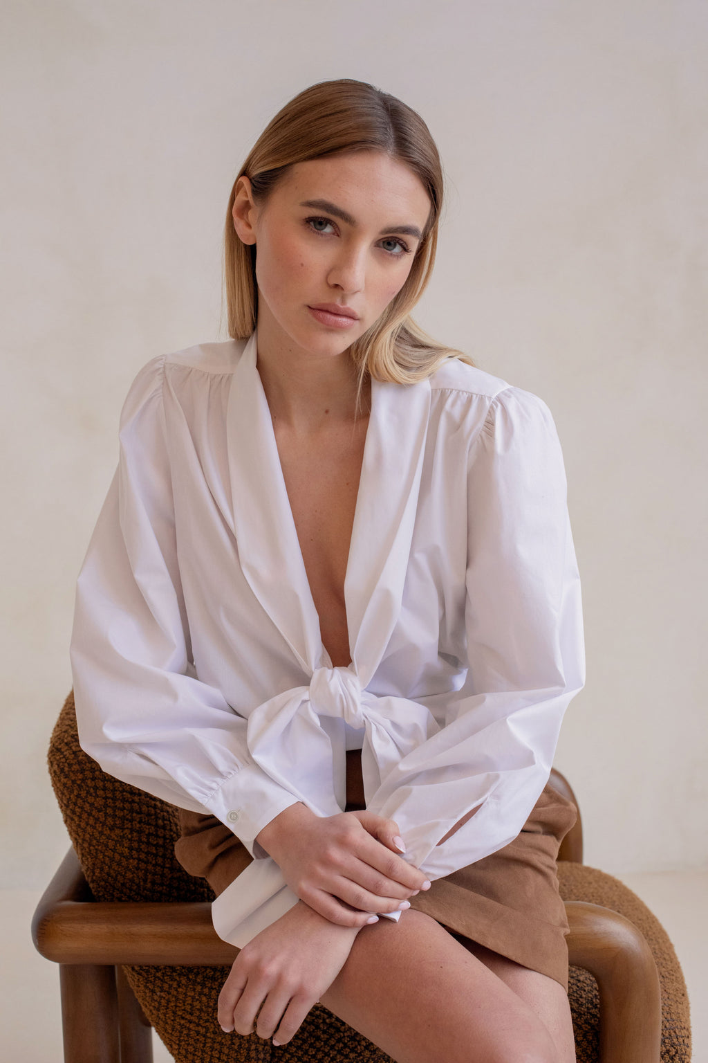 Le Dali Suede Skirt - Camel Brown