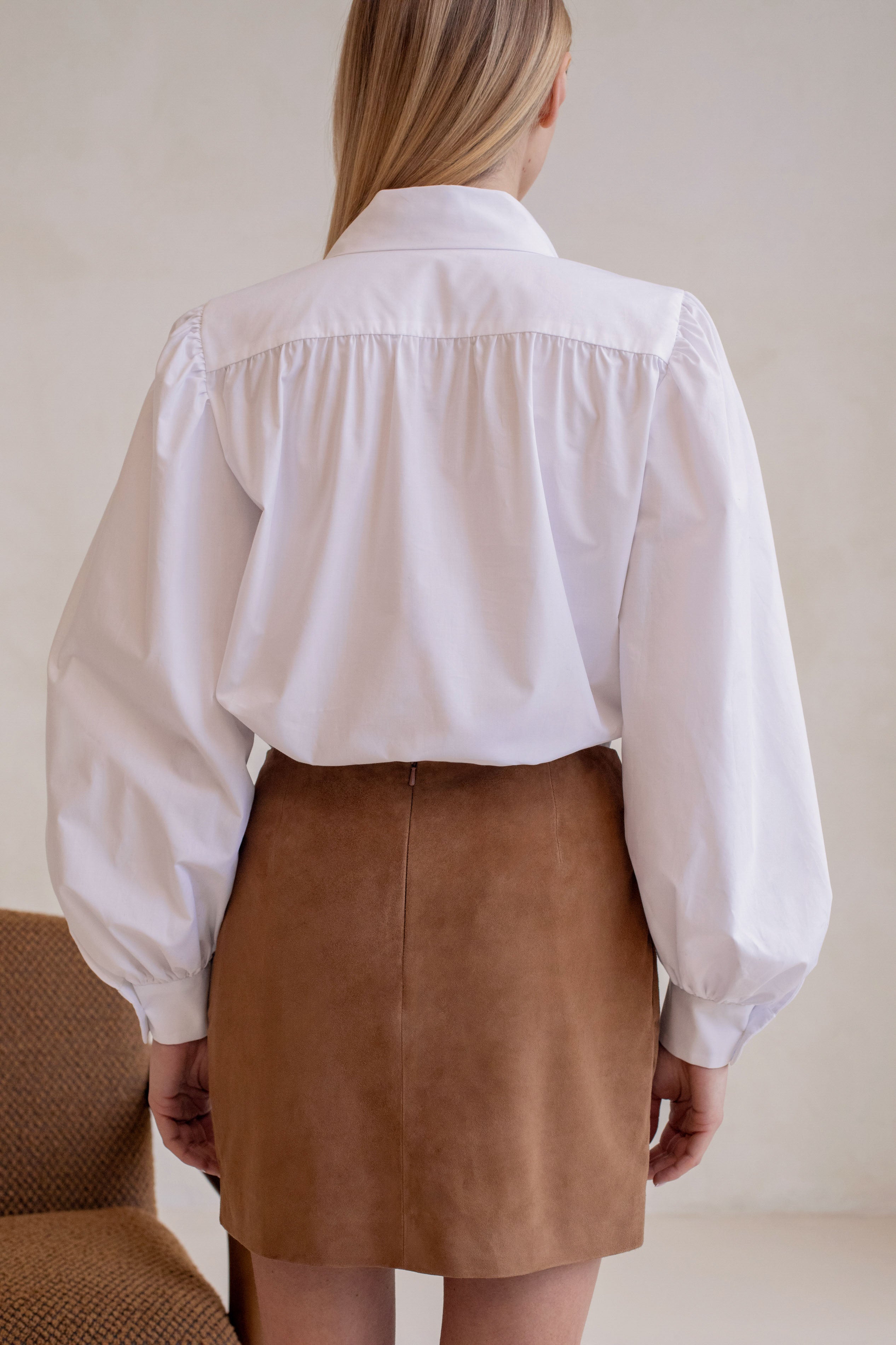 Le Dali Suede Skirt - Camel Brown