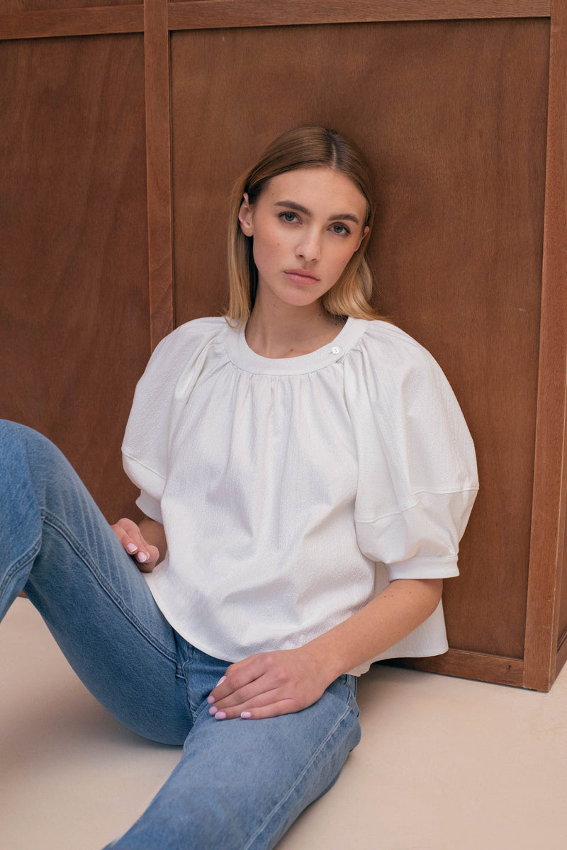 Blusa Le Botticelli Texture - Merengue
