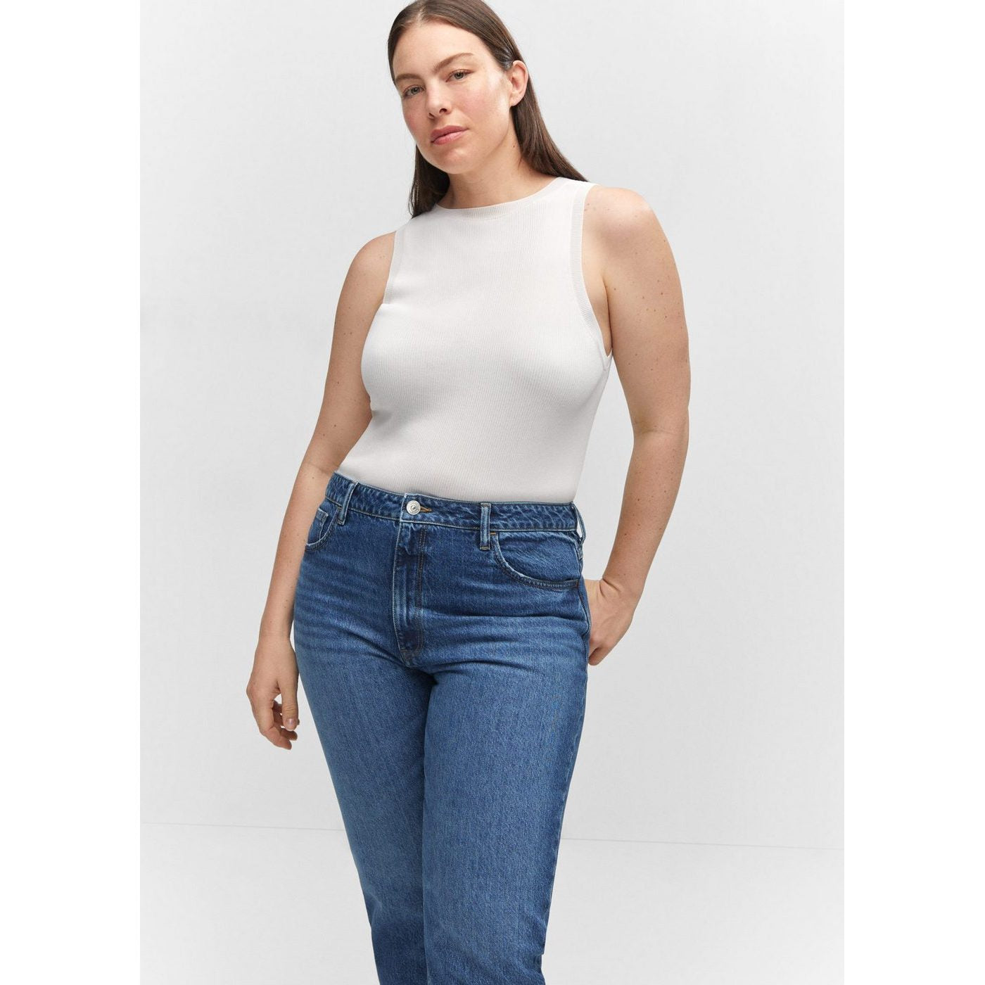 Jean Mom Taille Haute - Dark Blue