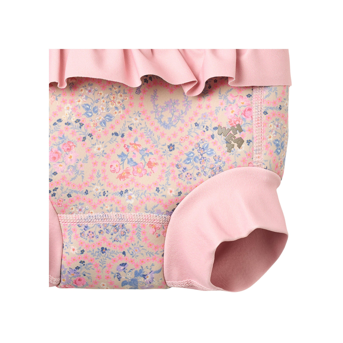 Costumino in neoprene Rita - Fiori a cuore rosa