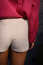 Milo Crema - Shorts vaqueros