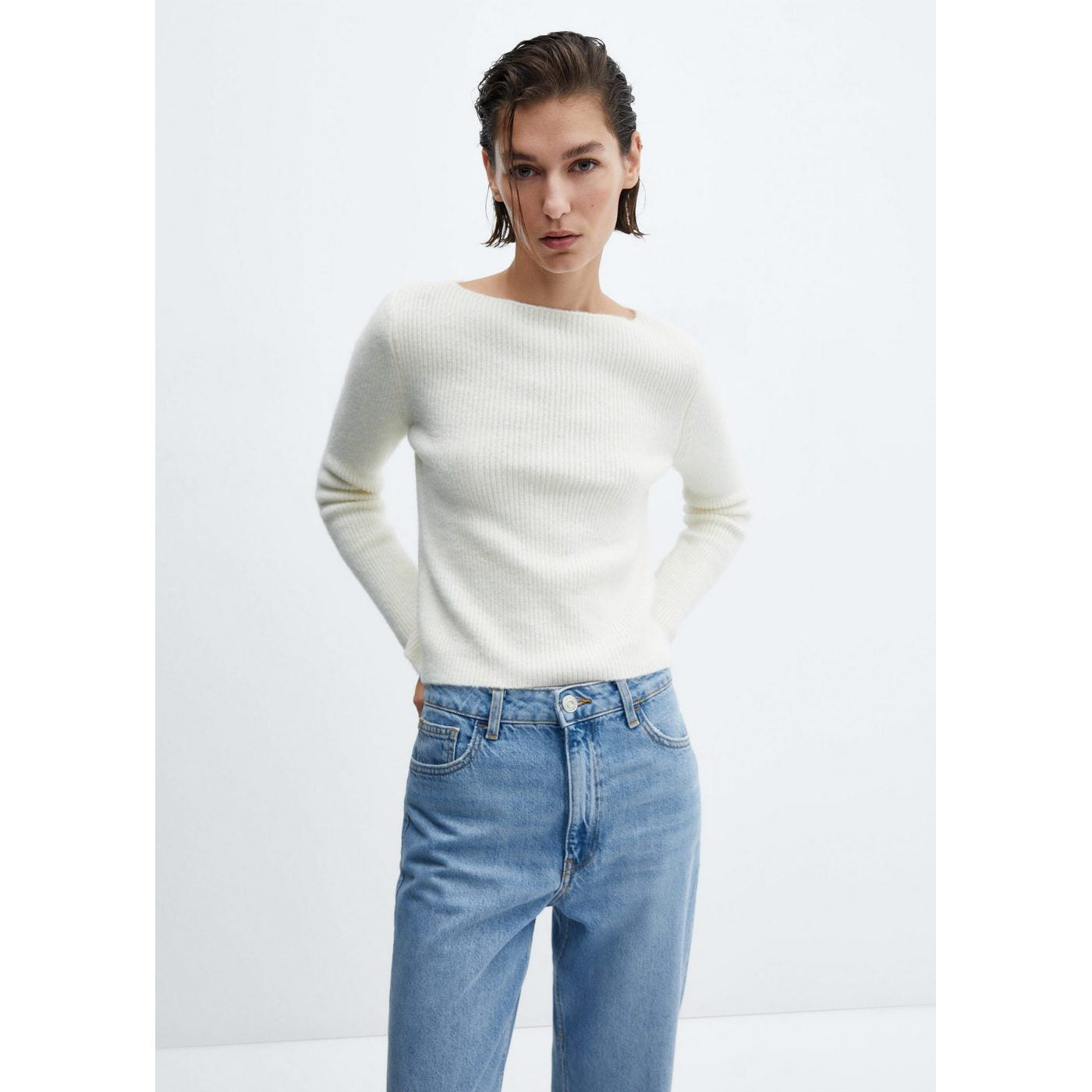 Jean Mom Talle Alto - Medium Blue