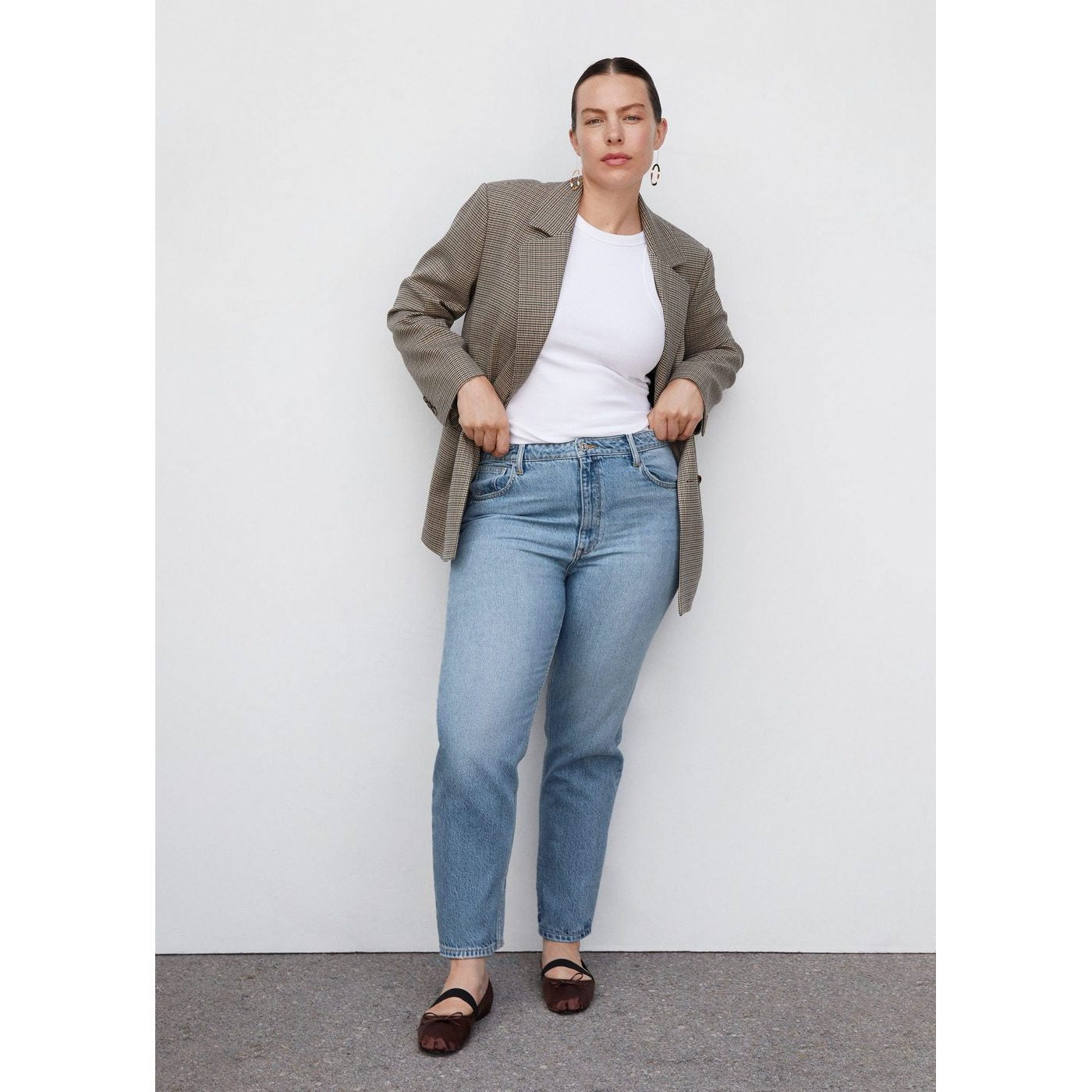 Jean Mom Talle Alto - Medium Blue