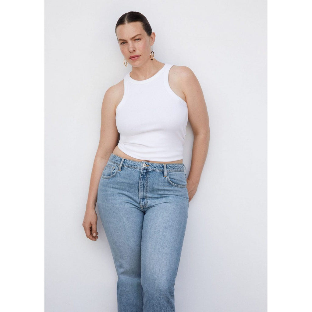 Jean Mom Talle Alto - Medium Blue