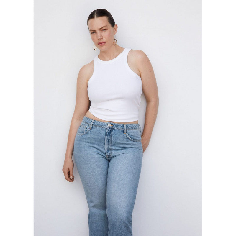 High Waisted Mom Jeans - Medium Blue