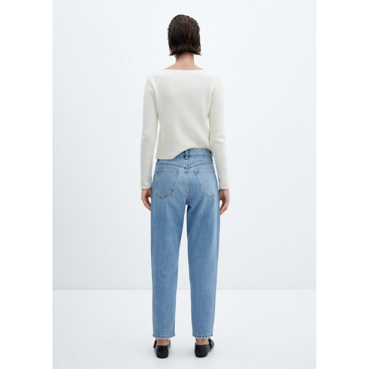 Jean Mom Talle Alto - Medium Blue