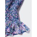 Vestido corto con dobladillo fruncido - Azul