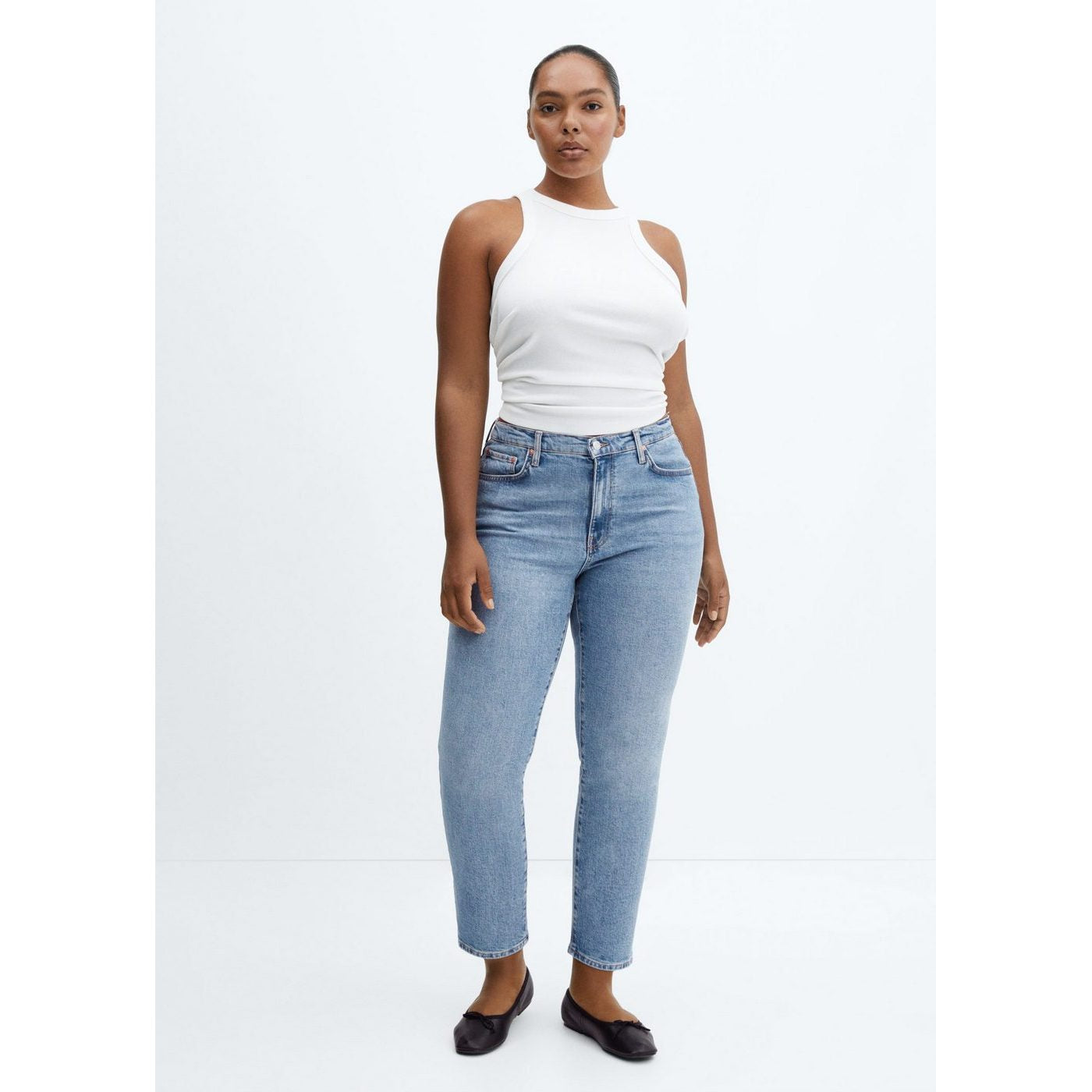Vaqueros Slim Crop - Medium Blue