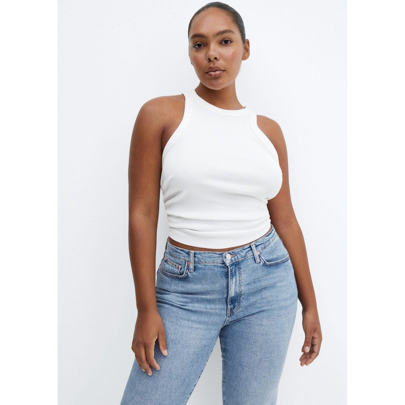 Vaqueros Slim Crop - Medium Blue