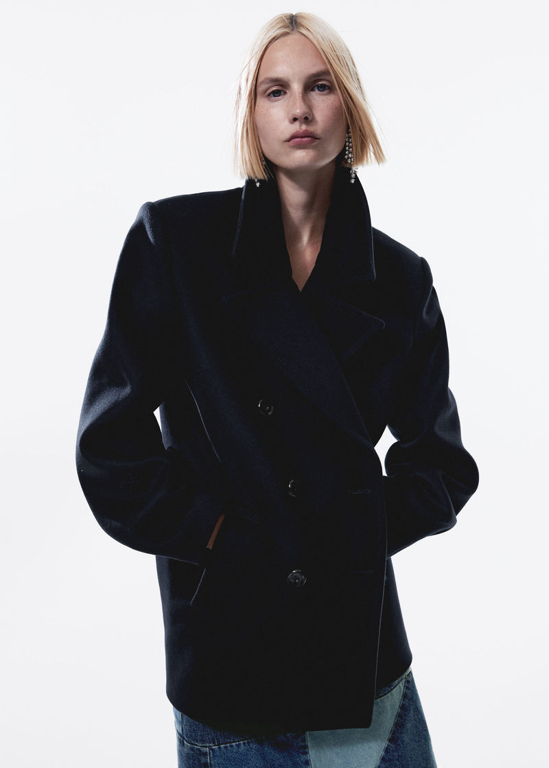 Palm Coat - Dark Navy Blue - Woman