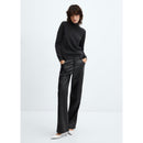 Pantalon Taille Normale Similicuir - Black