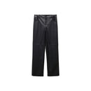 Pantalon Taille Normale Similicuir - Black