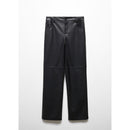 Pantalon Taille Normale Similicuir - Black