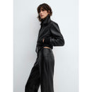 Pantalon Taille Normale Similicuir - Black