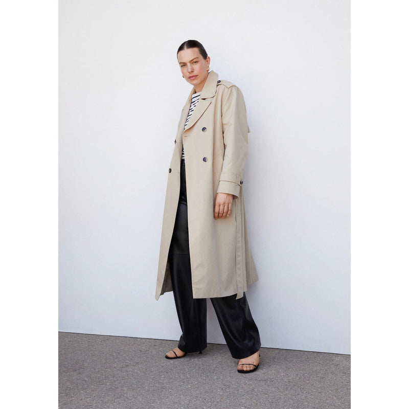 Pantalon Taille Normale Similicuir - Black