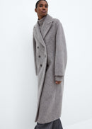 Fluffy Coat - Light Mottled Gray - Woman