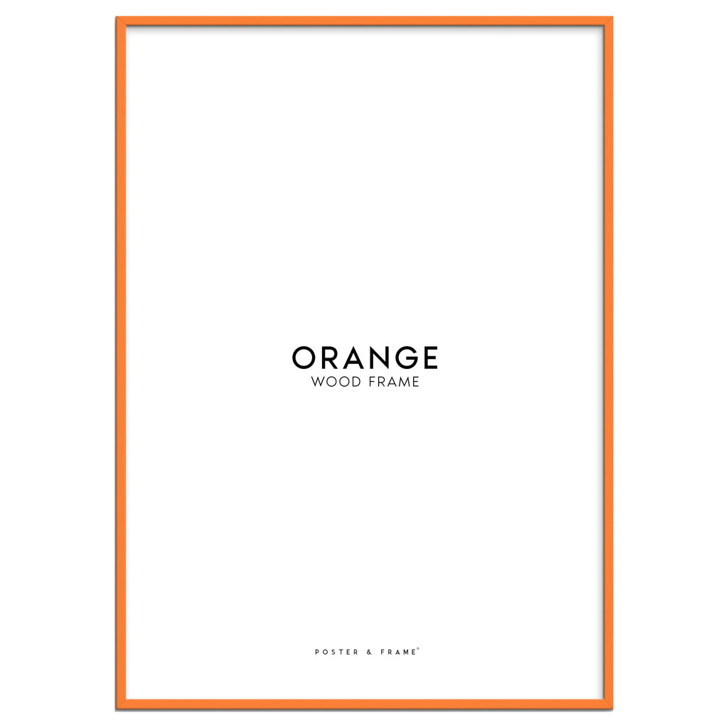 Marco de madera naranja acrílico