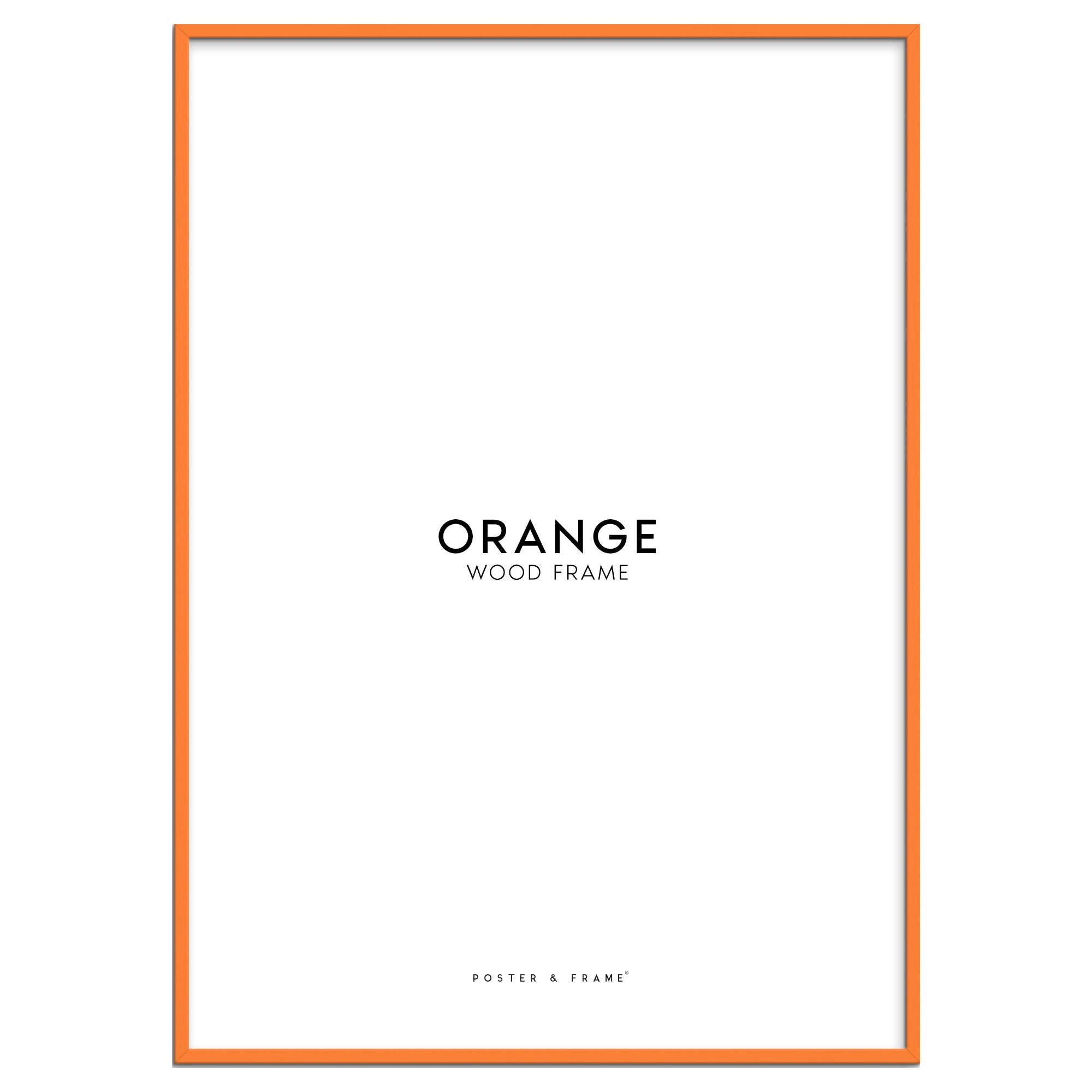 Marco de madera naranja acrílico