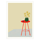 Engberg Studio - Flowers On A Red Stool