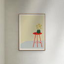 Engberg Studio - Flowers On A Red Stool