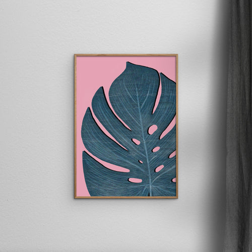 Affordable Art Prints - Blue Leaf