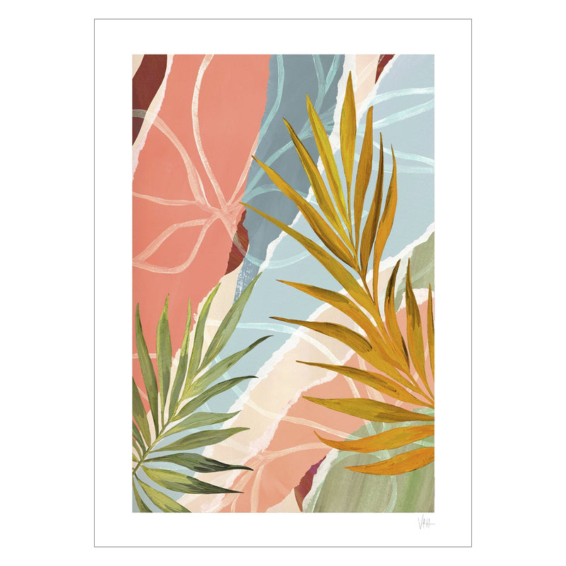 Violets Print House - Soft Tone Abstract Leaf Collage 1