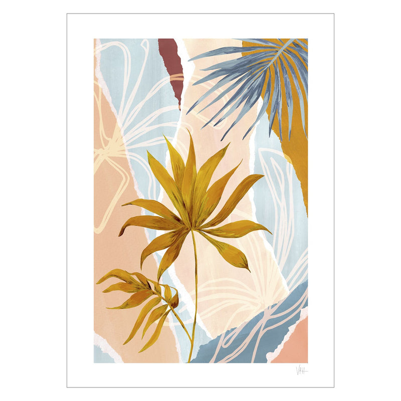 Violets Print House - Soft Tone Abstract Leaf Collage 2