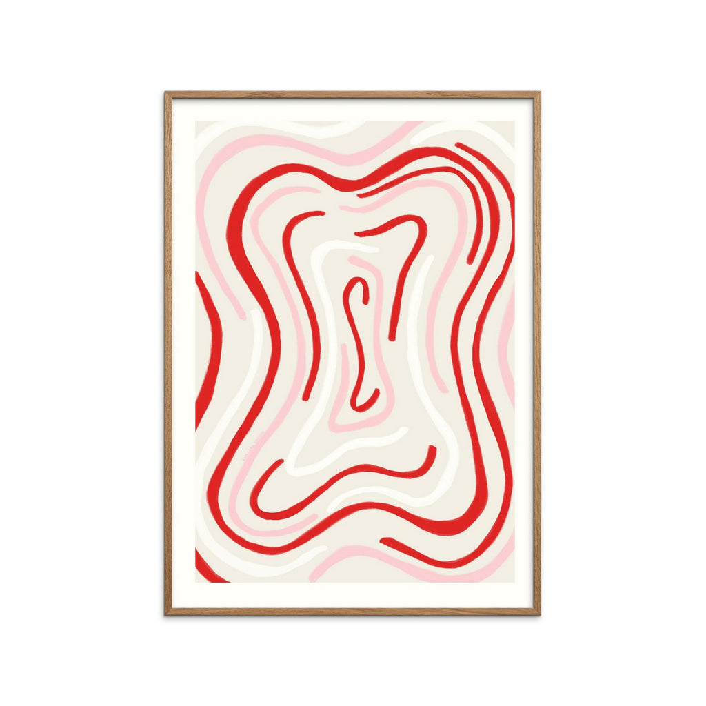 Engberg Studio - Líneas Onduladas - Rojo y Rosa