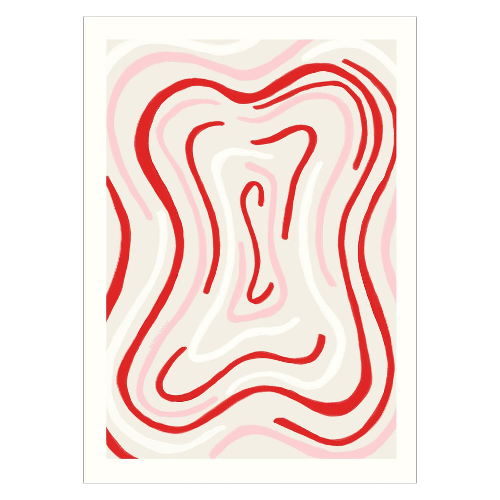 Engberg Studio - Líneas Onduladas - Rojo y Rosa
