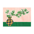 Violets Print House - Pink And Green Plant In Checked Vase