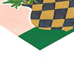 Violets Print House - Pink And Green Plant In Checked Vase